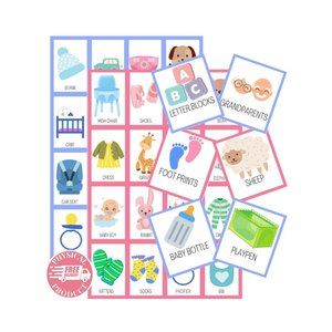 Baby Shower Games - 50 Boards Boy Girl - Baby Gender Reveal Games - Party Favors